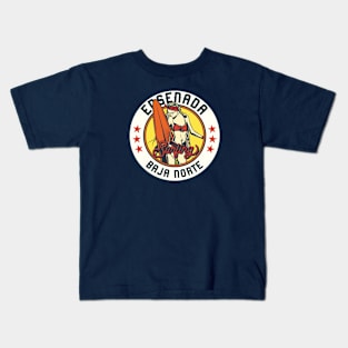 Vintage Surfing Badge for Ensenada, Mexico Kids T-Shirt